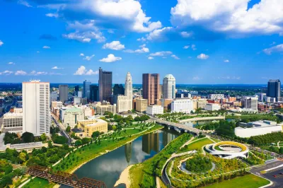 Columbus, Ohio skyline on a sunny day.