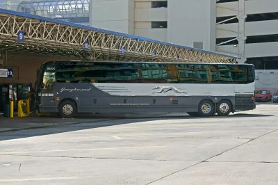 Greyhound bus at Philadelphia bus station