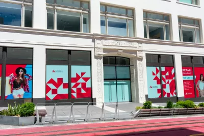 Vacant storefront in historic building on Powell Street in San Francisco, California