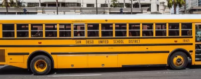 Yellow San Diego Unified School District school bus.