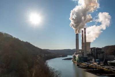 Aerial view of Fort Martin coal power plant near Morgantown, West Virginia.
