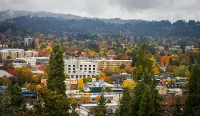 Aerial view of Eugene, Oregon.