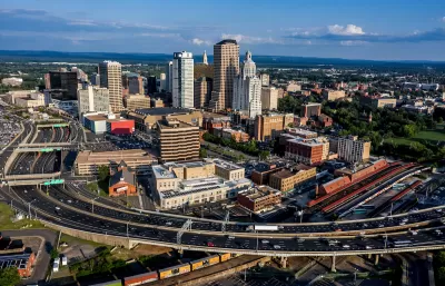 Aerial view of downtown Hartford, Connecticut.