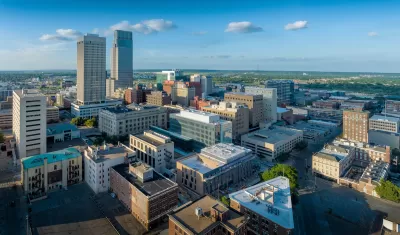 Aerial view of Omaha, Nebraska downtown.