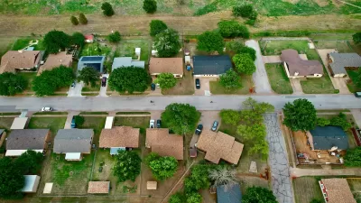 Bird's eye view of homes in Wichita Falls, Texas on a sunny day.
