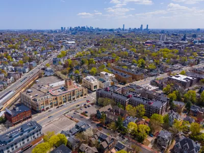 Aerial view of Cambridge, Massachusetts.