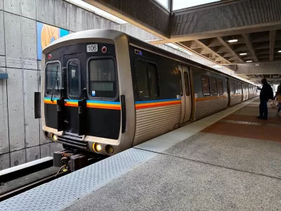 MARTA subway train at platform in Atlanta, Georgia.