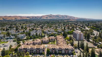 Aerial view of suburban Fremont, California.