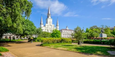 View of St. Louis cathedral in New Orleans, Louisiana.