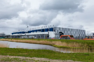 A large Google data center building in the Netherlands.