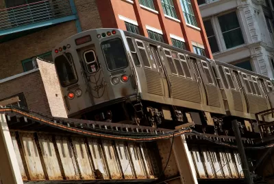 Elevated train in Chicago, Illinois.