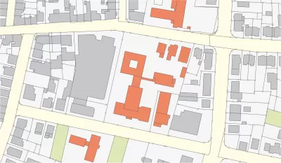 Illustrated map of building plats