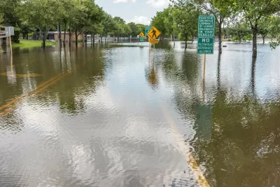 Flooded street in Houston, Texas.