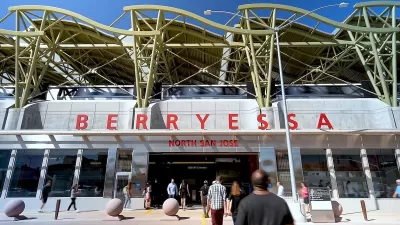 Front entrance of Berryessa BART station in North San Jose, California.
