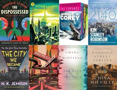 Collage of eight book covers.