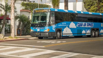 Clean Air Express bus in downtown Santa Barbara