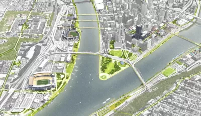 Rendering of Completing the Loop river plan for Pittsburgh, PA