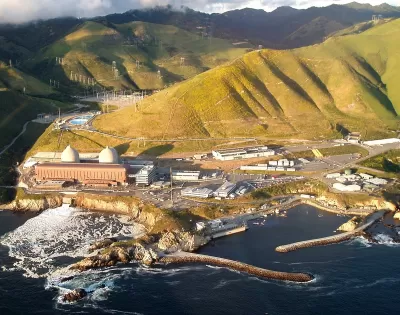 Aerial view of Diablo Canyon Nuclear Power Plant on the Pacific coast in San Luis Obispo County, California.