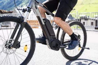 Close-up of electric bicycle