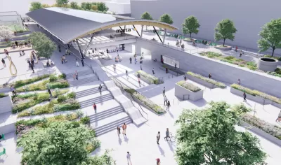 Rendering of exterior of MARTA Five Points transit station.