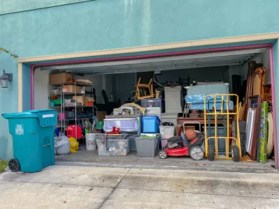 Residential garage full of home storage