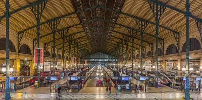Interior of the Gare du Nord train station, Paris, France