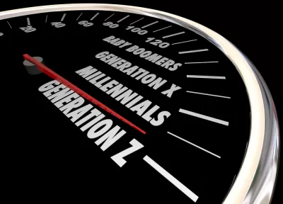 A speedometer showing Generation Z, Millennials, Generation X, and Baby Boomers
