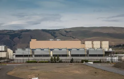Large Google data center building in The Dalles, Oregon.