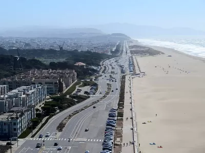 Aerial view of the Great Highway, San Francisco