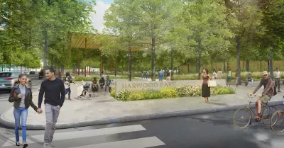 Rendering of Harwood Park in Dallas, Texas.