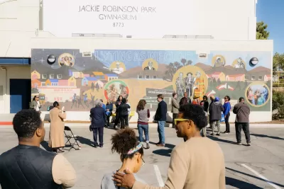 The Light of Many Suns mural at Jackie Robinson Park in Sun Village, Los Angeles County, California.