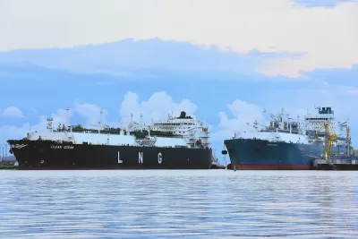 Liquid natural gas tanker in Klaipeda, Lithuania