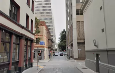 Google maps street view of San Francisco alleyway.