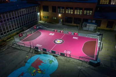 Safe Places to Play mini-pitch at Luis Muñoz Marin School in Newark, New Jersey