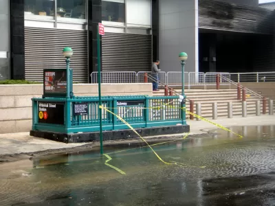 Flooding at the Whitehall Street station, New York