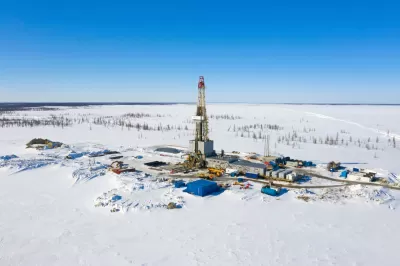 Drilling rig at a gas field in the North of Western Siberia
