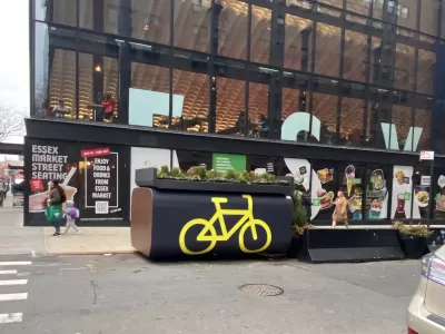 Oonee secure bike parking pod on New York City street