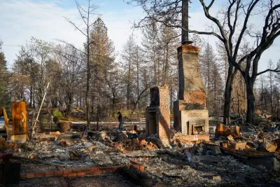 Fire damanged home in Paradise, California