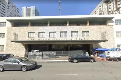 Google Street View of San Diego Central Library building, slated to be converted into temporary shelter for unhoused residents
