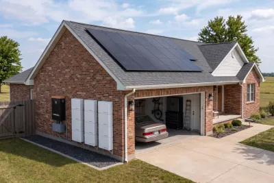 Solar panels on a single family house