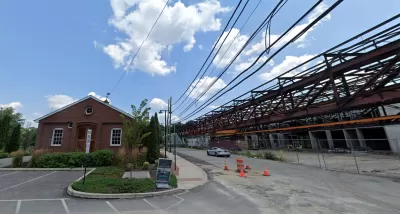 Pencoyd Iron Works and Marriott hotel under construction.