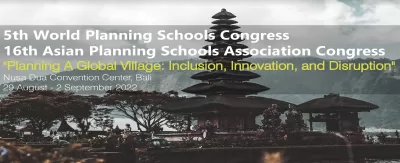 World Planning Schools Congress title on photo of Balinese temple