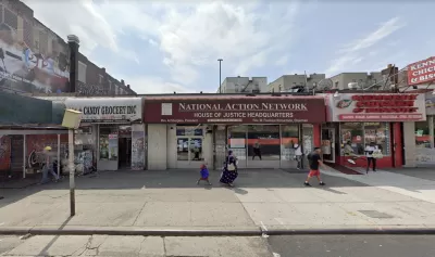 Google Street view of site of proposed One45 towers in Harlem, New York City