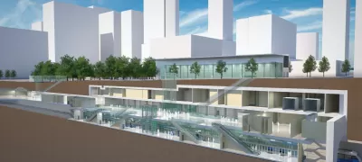 Rendering of subterranean subway station