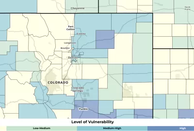 Screeenshot of Social Vulnerability Index (SVI) tool from CDC