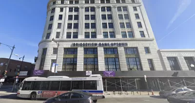 Google street view of multistory white Bridgeview Bank building in Chicago, Illinois.
