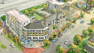Drawing of mixed-use development at Edgewood/Candler Park station in Atlanta
