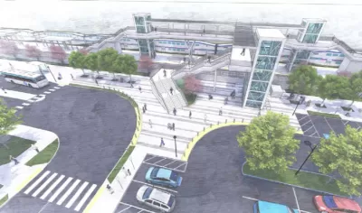 Drawing of proposed train station for North Valley Rail