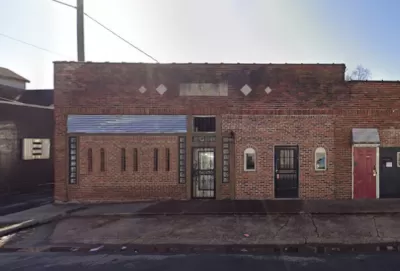 Google street view of back of brick building housing bar in Nashville, Tennessee