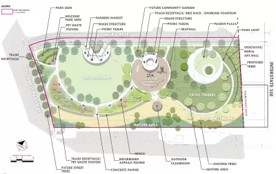 Rendering of Glory Park in Lewisville, Texas.